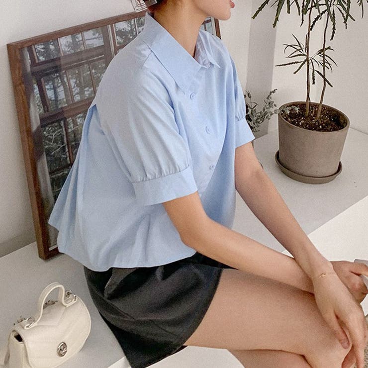 バックプリーツシャツ タック ブラウス | shoppinggo | 詳細画像23 