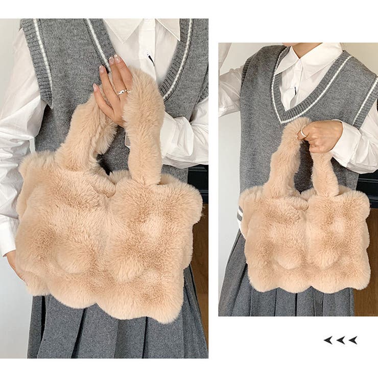 ファーバッグ ふわふわ ミニトートバッグ | shoppinggo | 詳細画像5 