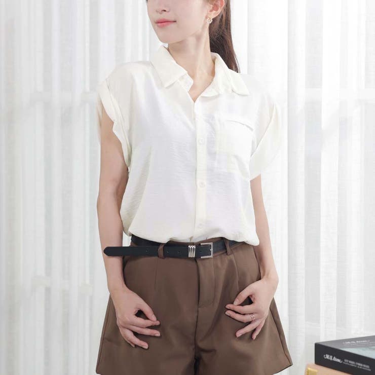アイボリー | ブラウスシャツ レディース 半袖 | shoppinggo