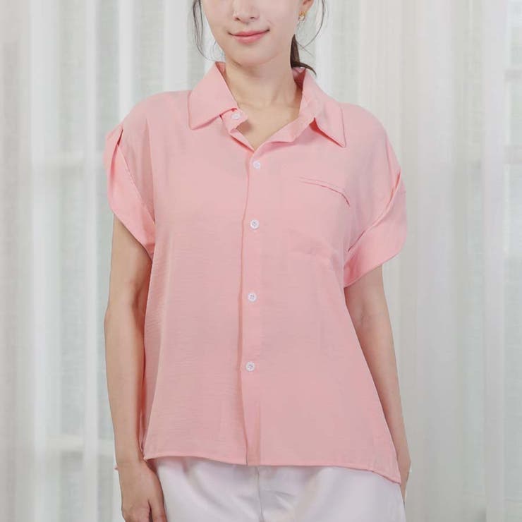 ピンク | ブラウスシャツ レディース 半袖 | shoppinggo