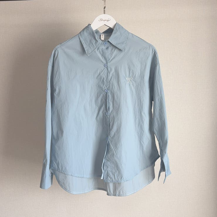 シャツカーディガン フロントリボン刺しゅう 透け感 | shoppinggo | 詳細画像8 