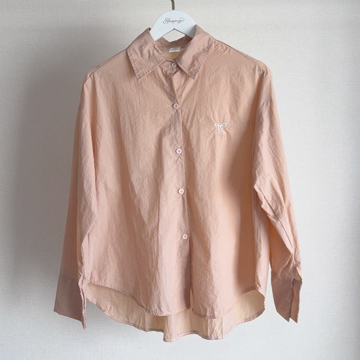 シャツカーディガン フロントリボン刺しゅう 透け感 | shoppinggo | 詳細画像10 