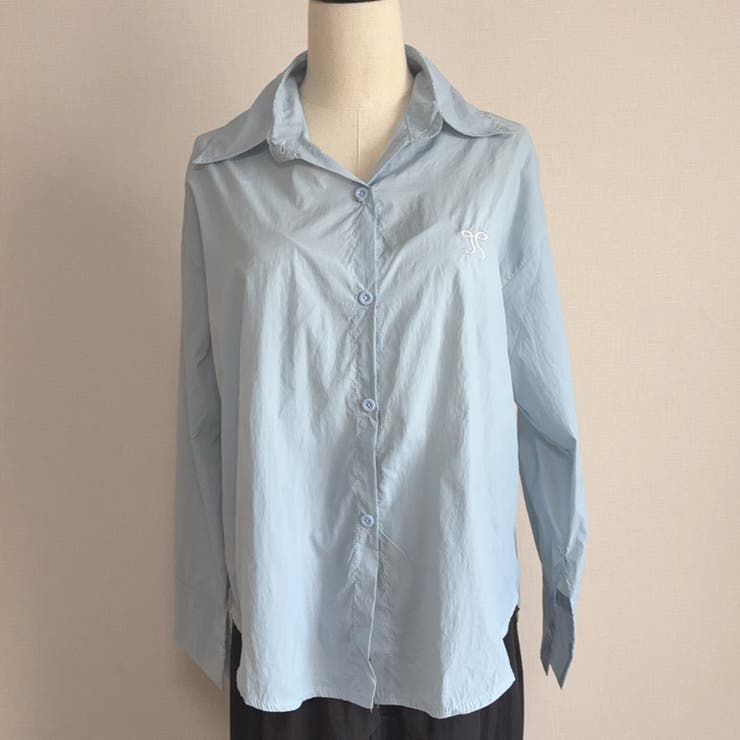 シャツカーディガン フロントリボン刺しゅう 透け感 | shoppinggo | 詳細画像16 