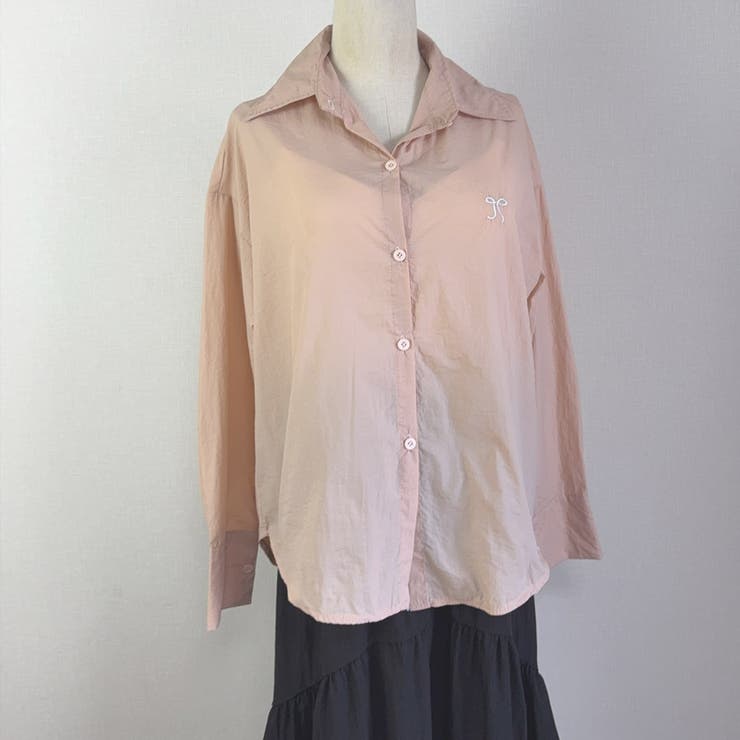 シャツカーディガン フロントリボン刺しゅう 透け感 | shoppinggo | 詳細画像23 