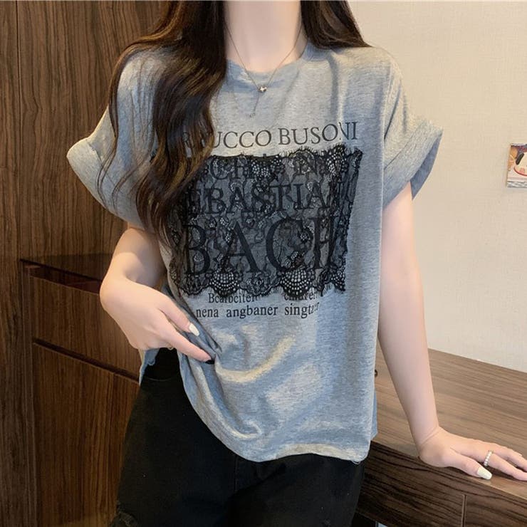 グレー | ロゴTシャツ 半袖 ゆったり | shoppinggo