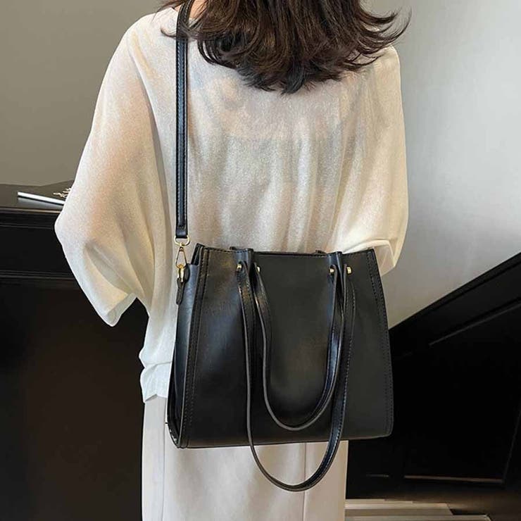 ブラック | トートバッグ ショルダーバッグ 肩掛け | shoppinggo