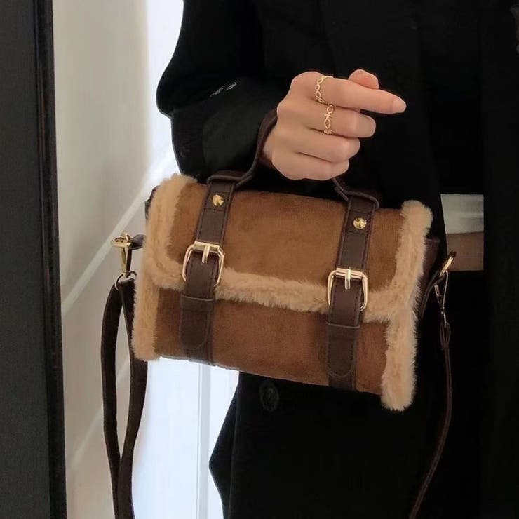 ブラウン | ファー付き2WAYミニショルダーバッグ レディースバッグショルダーバッグハンドバ… | shoppinggo