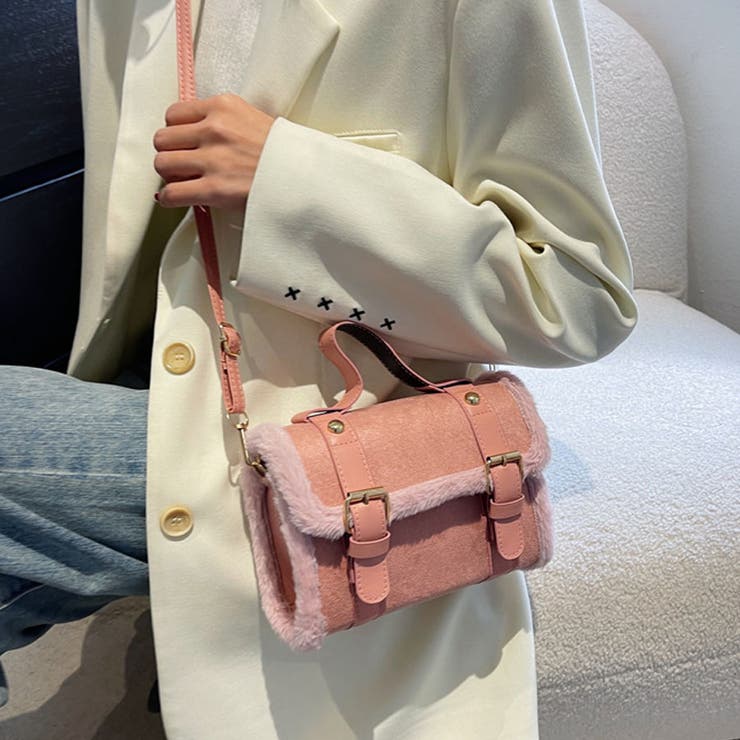 ピンク | ファー付き2WAYミニショルダーバッグ レディースバッグショルダーバッグハンドバ… | shoppinggo