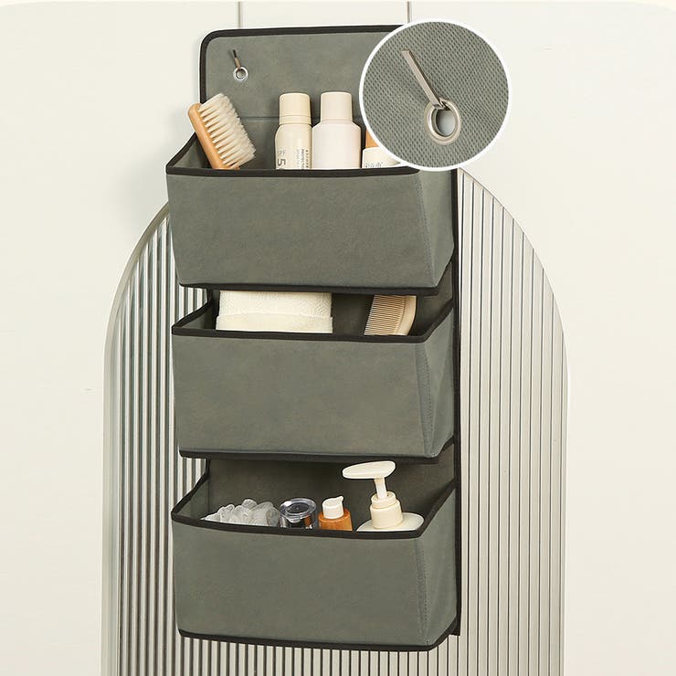 グレー | 吊り下げ収納ポケット クローゼット 収納バック | shoppinggo