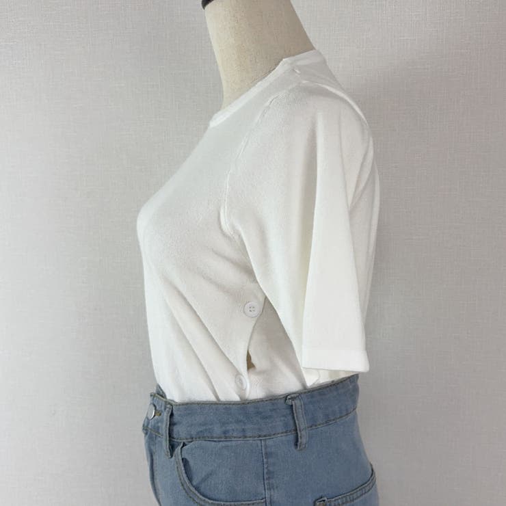 夏服 サイドボタンサマーニット 半袖 | shoppinggo | 詳細画像5 