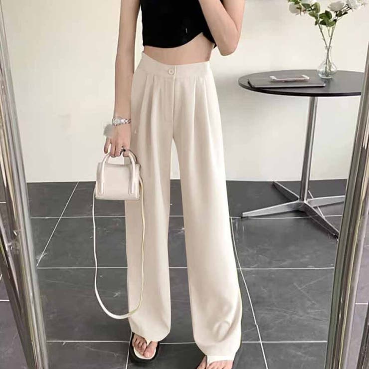 タックワイドパンツ スラックス リラックスパンツ | shoppinggo | 詳細画像9 