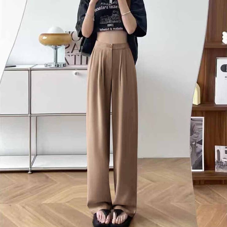 タックワイドパンツ スラックス リラックスパンツ | shoppinggo | 詳細画像14 