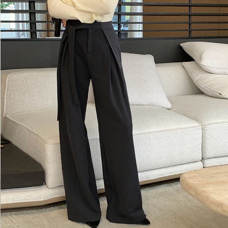 ワイドパンツ タックワイドパンツ スラックス | shoppinggo | 詳細画像3