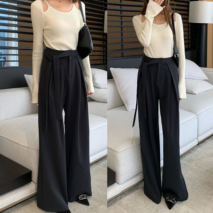 ワイドパンツ タックワイドパンツ スラックス | shoppinggo | 詳細画像4