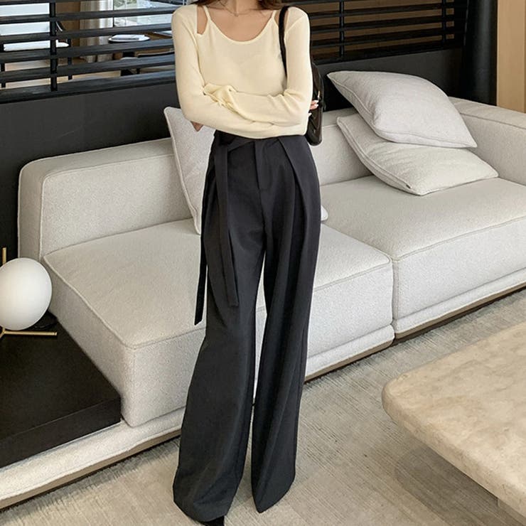 ワイドパンツ タックワイドパンツ スラックス | shoppinggo | 詳細画像5