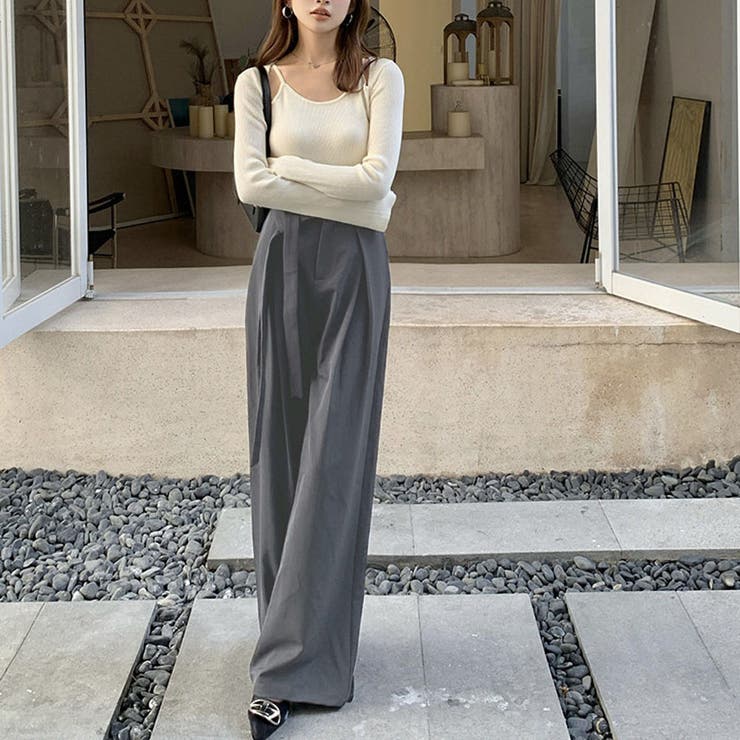 ワイドパンツ タックワイドパンツ スラックス | shoppinggo | 詳細画像12