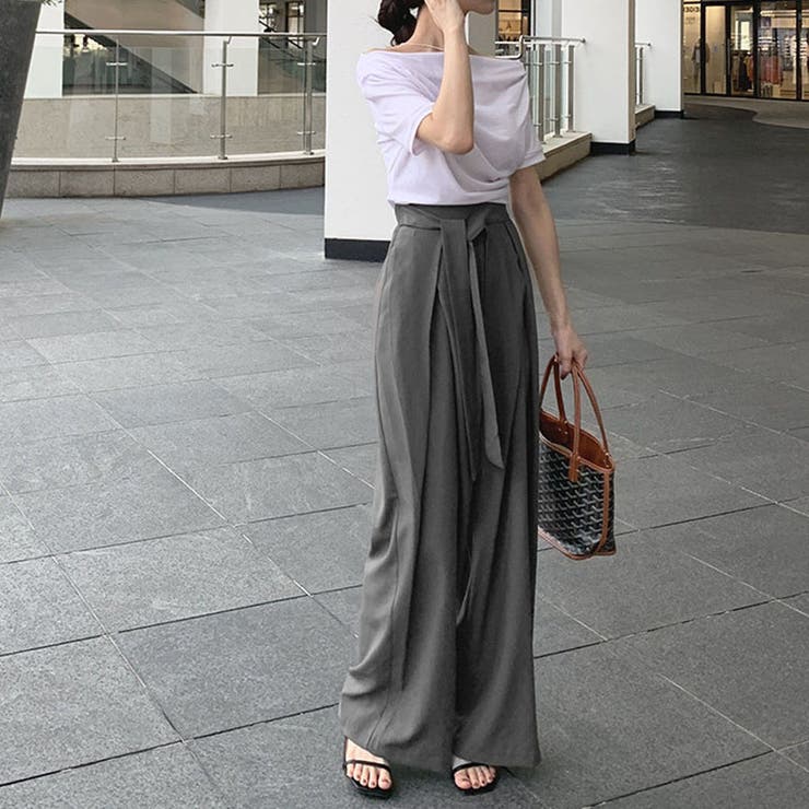 ワイドパンツ タックワイドパンツ スラックス | shoppinggo | 詳細画像16