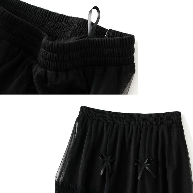 【NANA&NANAコラボ】チュールスカート リボンモチーフ フレアスカート | shoppinggo | 詳細画像26 