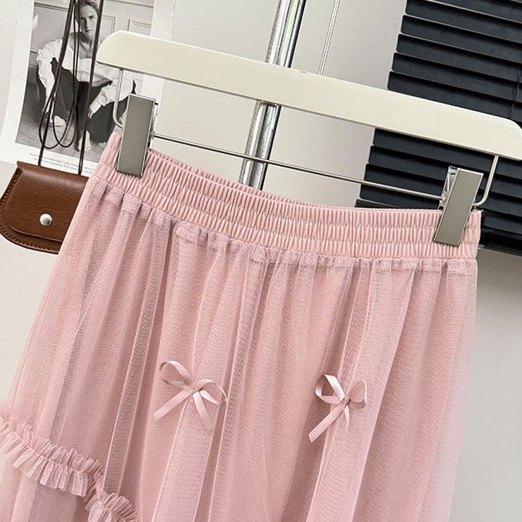 【NANA&NANAコラボ】チュールスカート リボンモチーフ フレアスカート | shoppinggo | 詳細画像29 