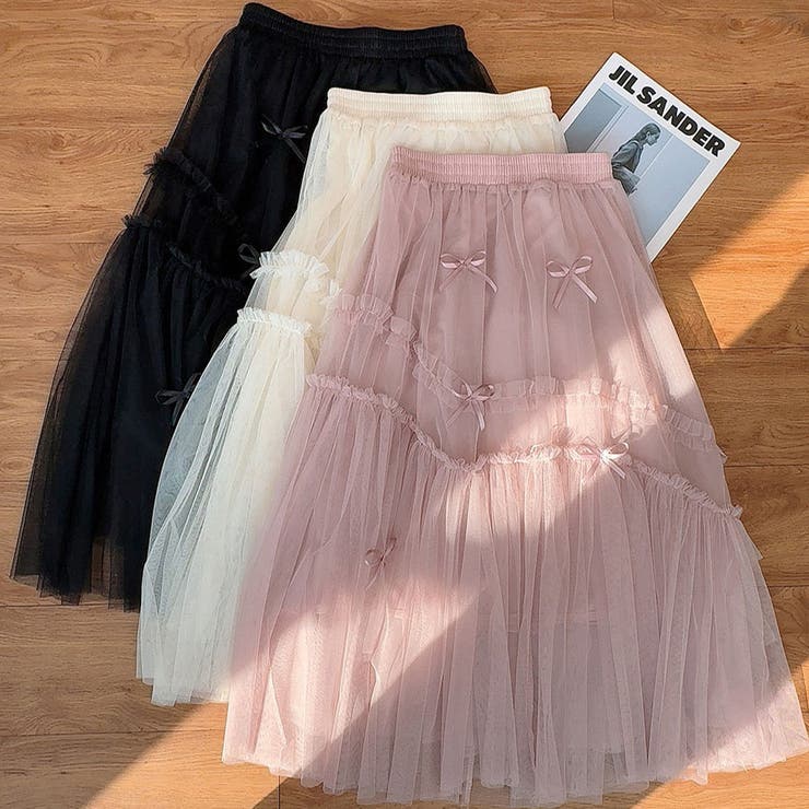 【NANA&NANAコラボ】チュールスカート リボンモチーフ フレアスカート | shoppinggo | 詳細画像32 