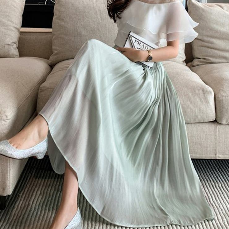 フレアスカート マットサテン ロングスカート揺れる | shoppinggo | 詳細画像14 