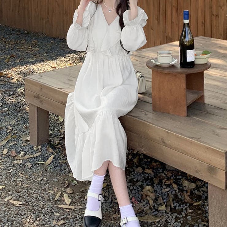 ワンピース 長袖 Vネック | shoppinggo | 詳細画像2 