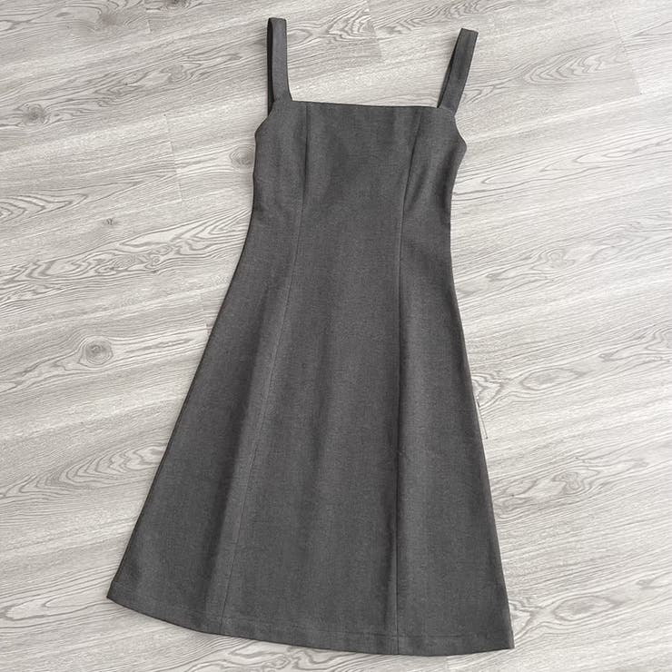ダークグレー | キャミワンピース ロング丈 無地 | shoppinggo