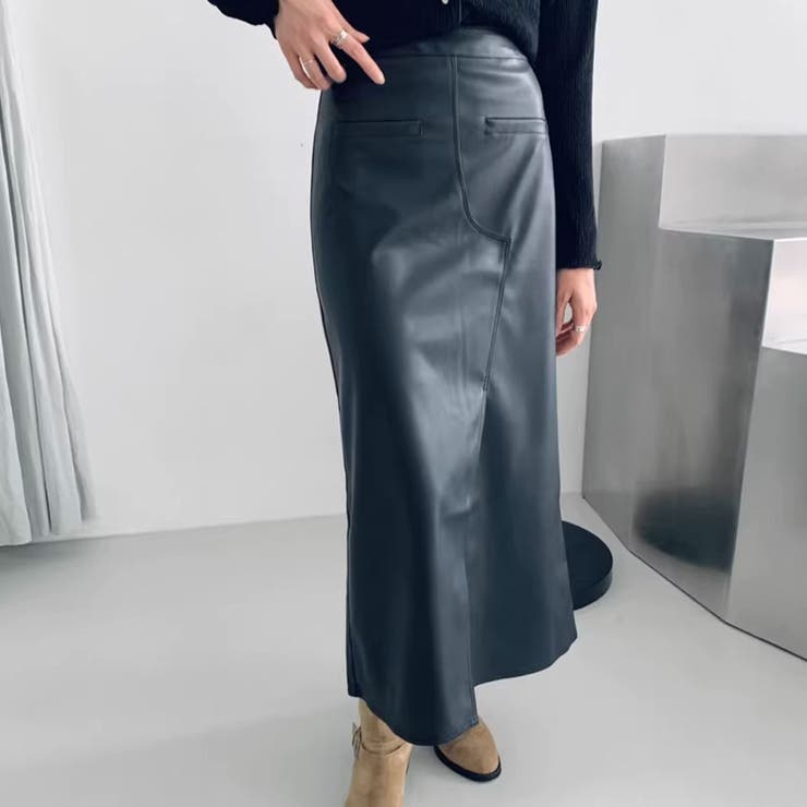 レザースカート レディース PUスカート | shoppinggo | 詳細画像3 