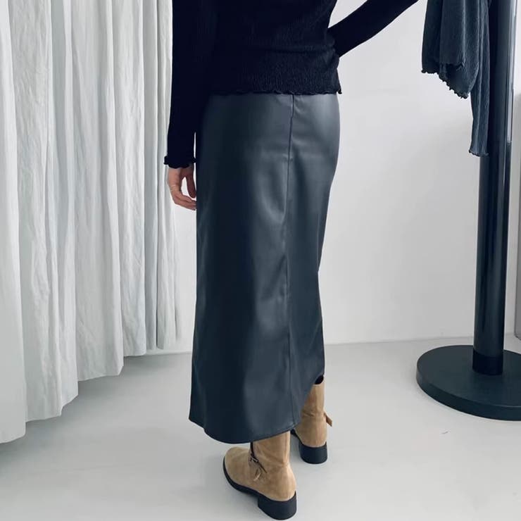 レザースカート レディース PUスカート | shoppinggo | 詳細画像6 