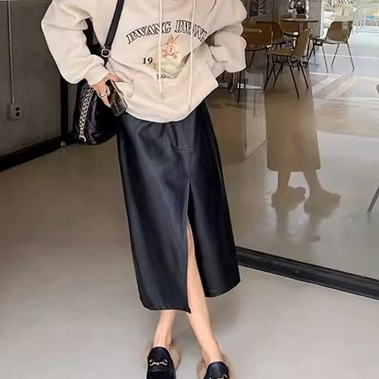 レザースカート レディース PUスカート | shoppinggo | 詳細画像7 