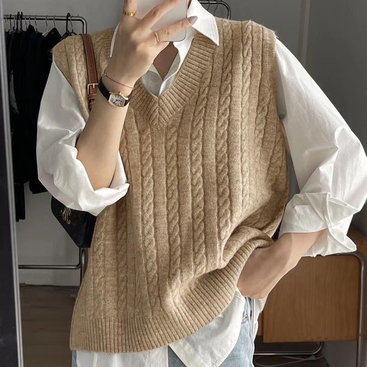ニットベスト Vネック トップス | shoppinggo | 詳細画像13 