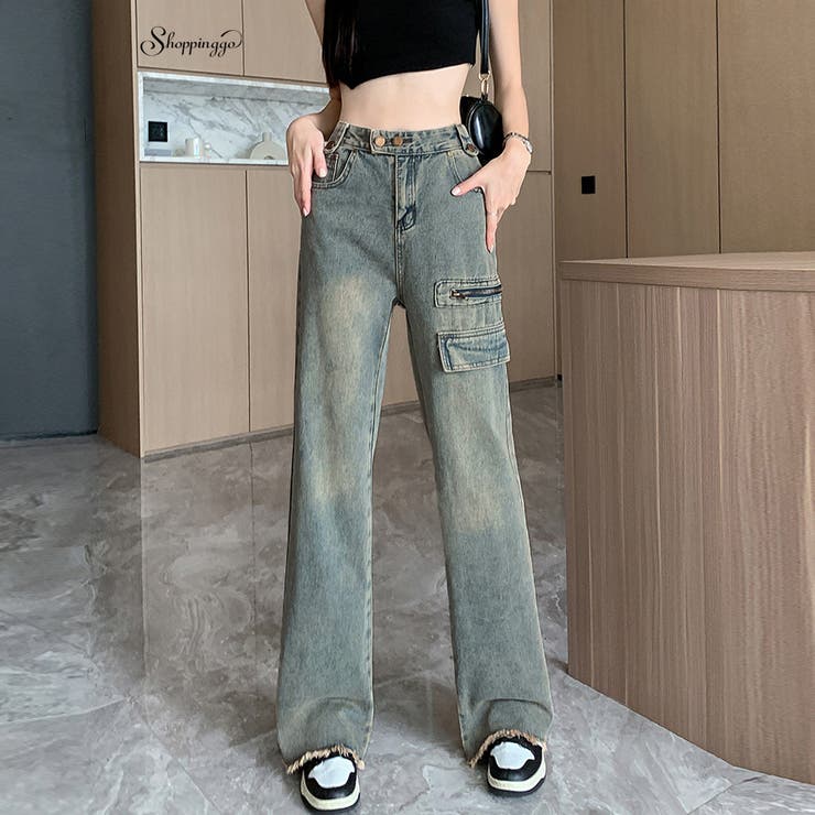 フレアパンツ デニムパンツ レディース | shoppinggo | 詳細画像1 
