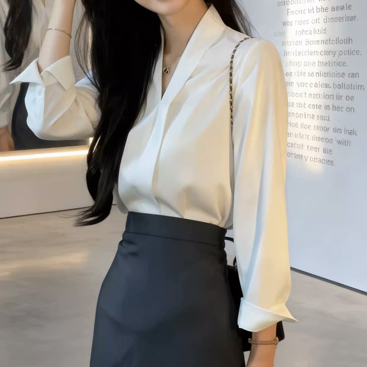 シャツ Vネック ブラウス | shoppinggo | 詳細画像2 