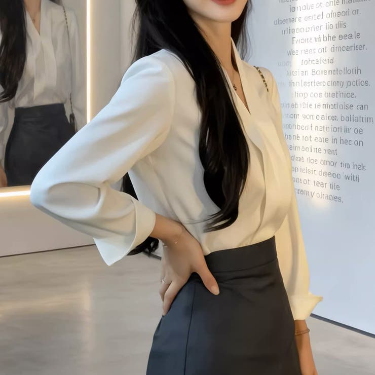 シャツ Vネック ブラウス | shoppinggo | 詳細画像3 