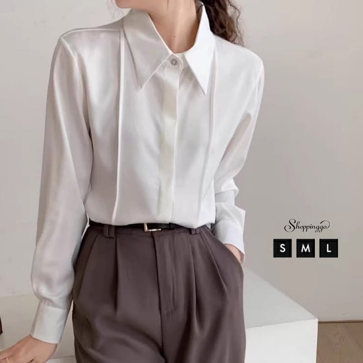 シャツブラウス 襟付き オフィス | shoppinggo | 詳細画像1 