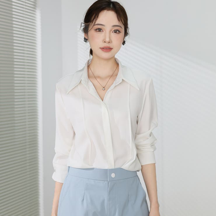 シャツブラウス 襟付き オフィス | shoppinggo | 詳細画像5 
