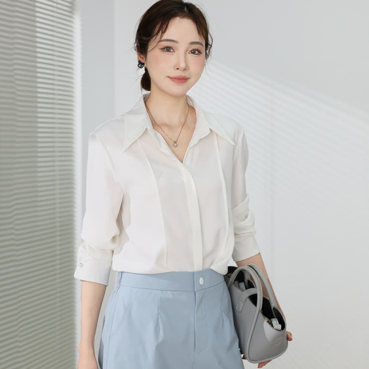 シャツブラウス 襟付き オフィス | shoppinggo | 詳細画像6 