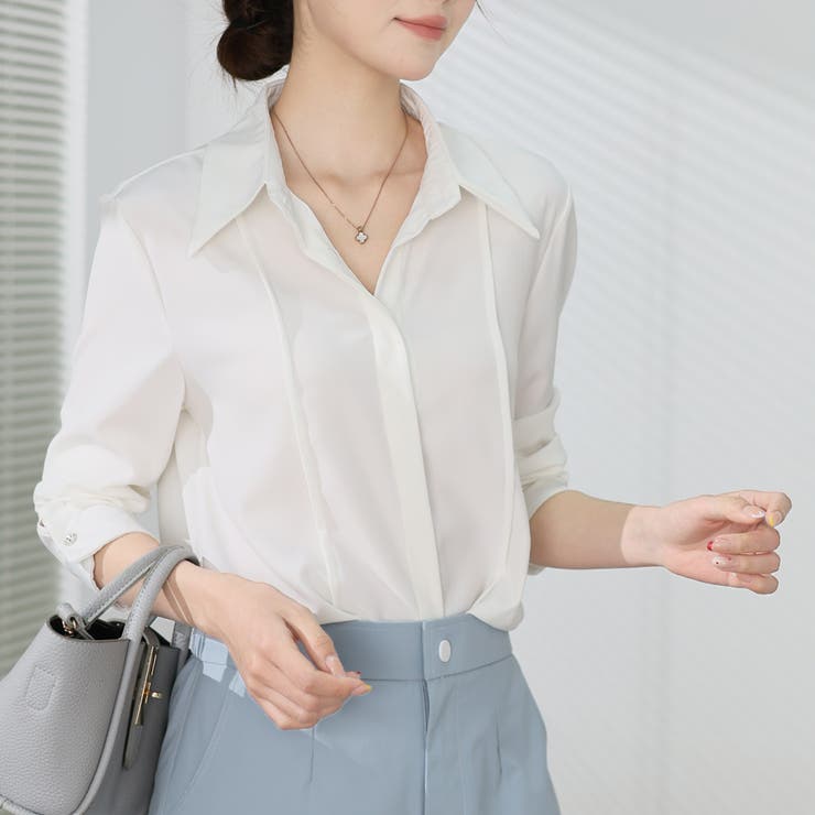 シャツブラウス 襟付き オフィス | shoppinggo | 詳細画像9 