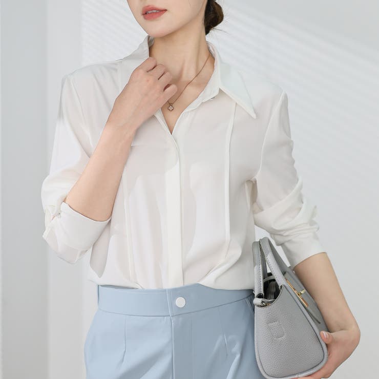 シャツブラウス 襟付き オフィス | shoppinggo | 詳細画像10 