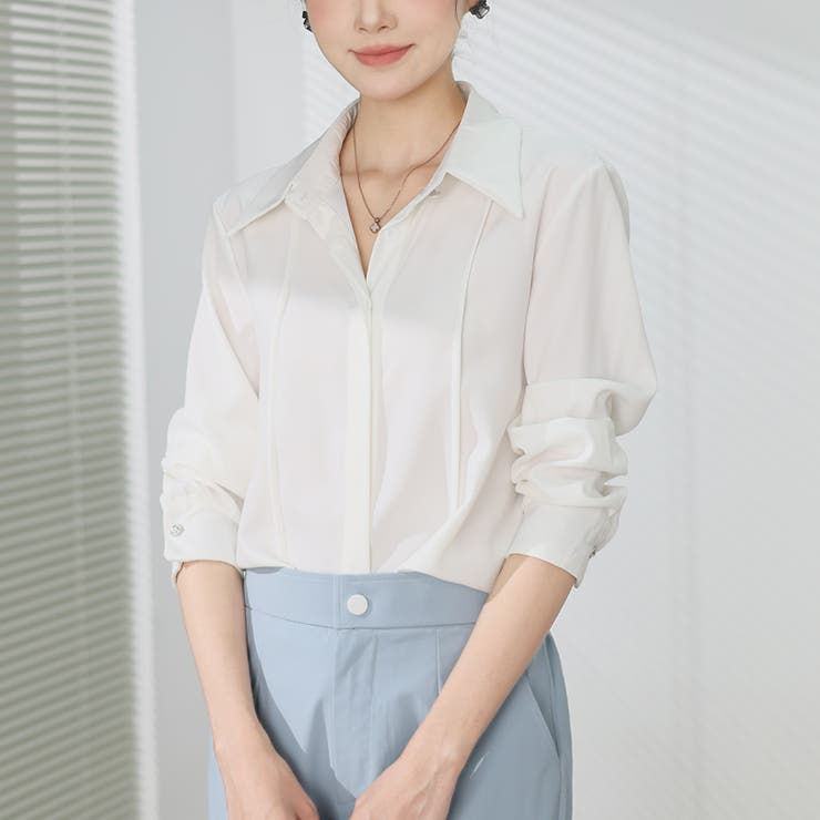 シャツブラウス 襟付き オフィス | shoppinggo | 詳細画像13 
