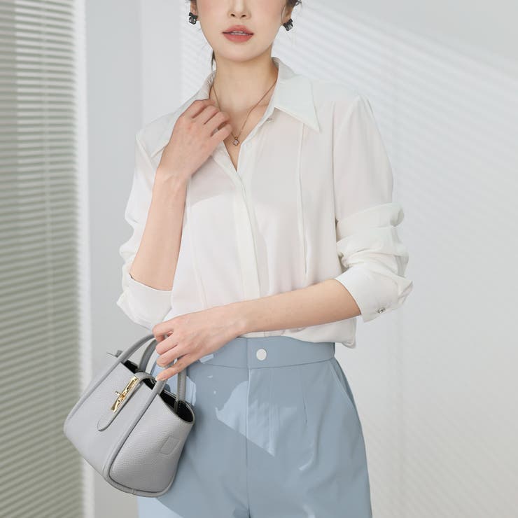 シャツブラウス 襟付き オフィス | shoppinggo | 詳細画像16 