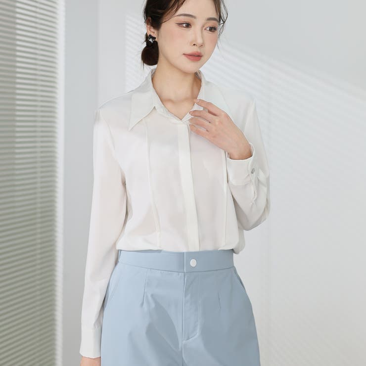 シャツブラウス 襟付き オフィス | shoppinggo | 詳細画像21 