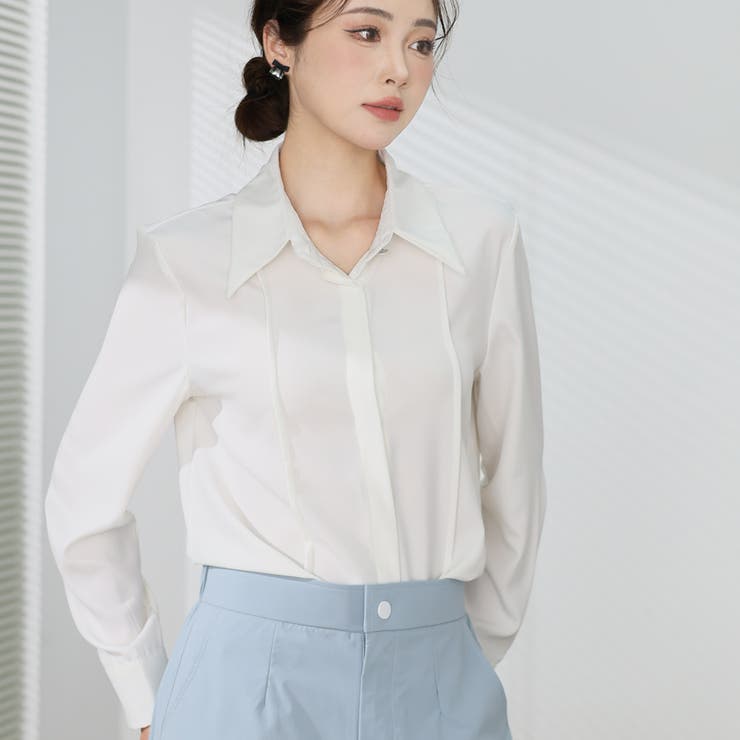 シャツブラウス 襟付き オフィス | shoppinggo | 詳細画像23 