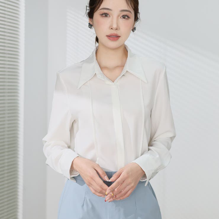 シャツブラウス 襟付き オフィス | shoppinggo | 詳細画像24 