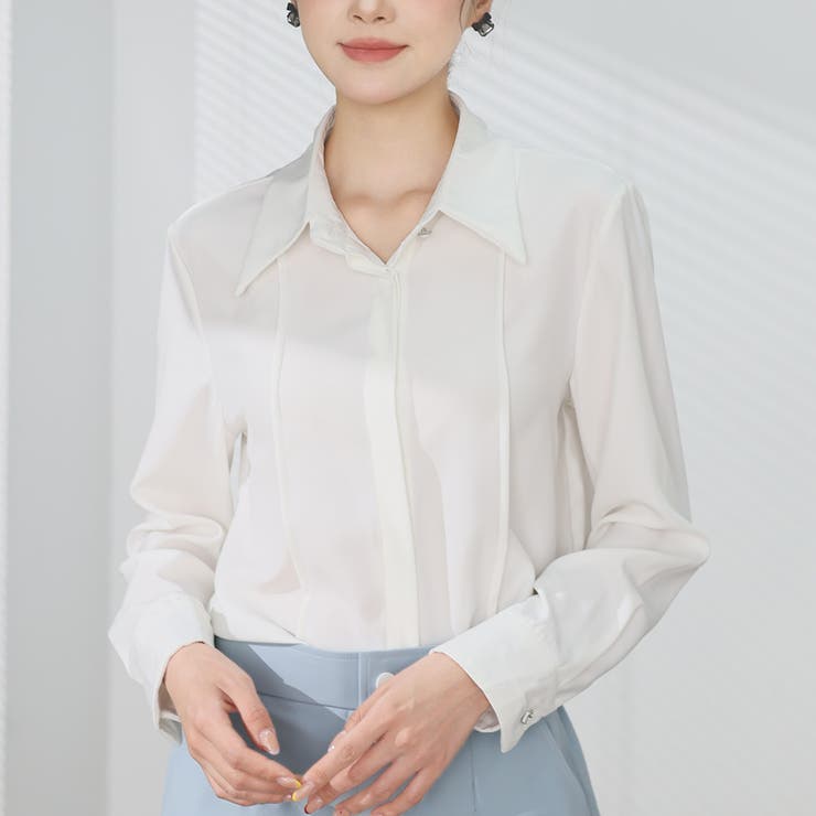 シャツブラウス 襟付き オフィス | shoppinggo | 詳細画像27 