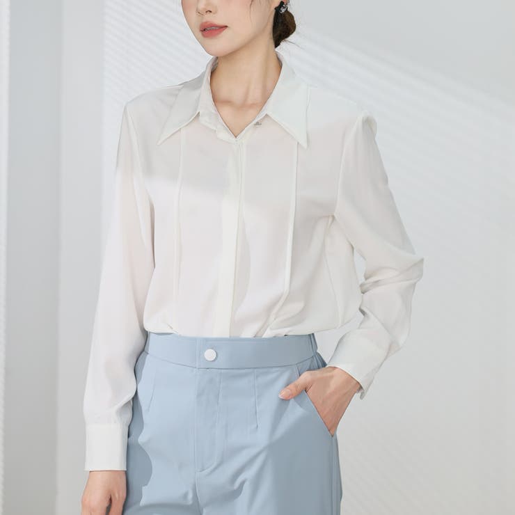 シャツブラウス 襟付き オフィス | shoppinggo | 詳細画像28 