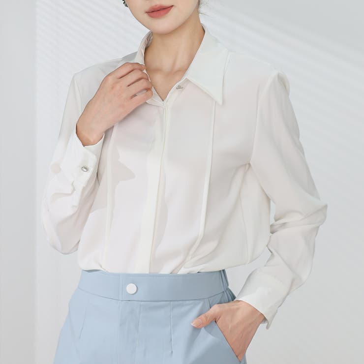 シャツブラウス 襟付き オフィス | shoppinggo | 詳細画像29 