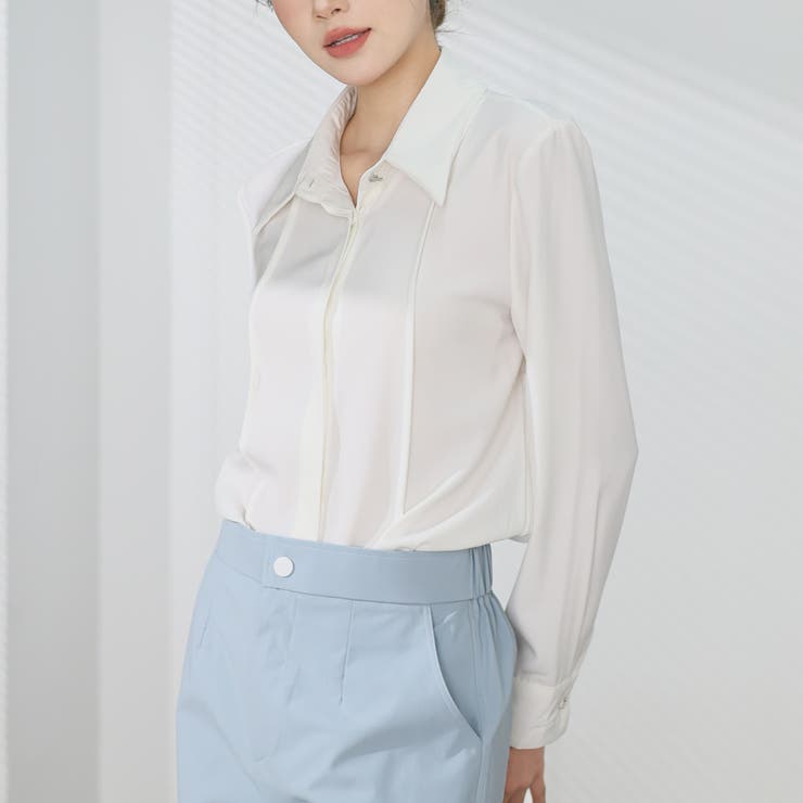シャツブラウス 襟付き オフィス | shoppinggo | 詳細画像30 
