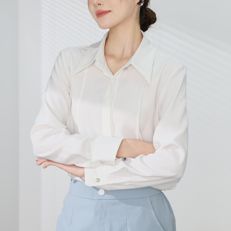 シャツブラウス 襟付き オフィス | shoppinggo | 詳細画像31 