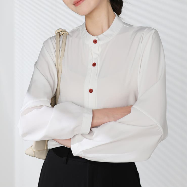 シャツブラウス ノーカラー トップス | shoppinggo | 詳細画像36 